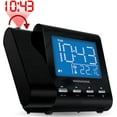 thumbnail image 1 of Feature-Rich Projection Alarm Clock with AM/FM Radio, Dual Alarm, and Dimming Display - Black, 1 of 8
