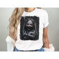 Features funny, vintage, Creepy Demon Girl Graphic TShirt, Spooky
