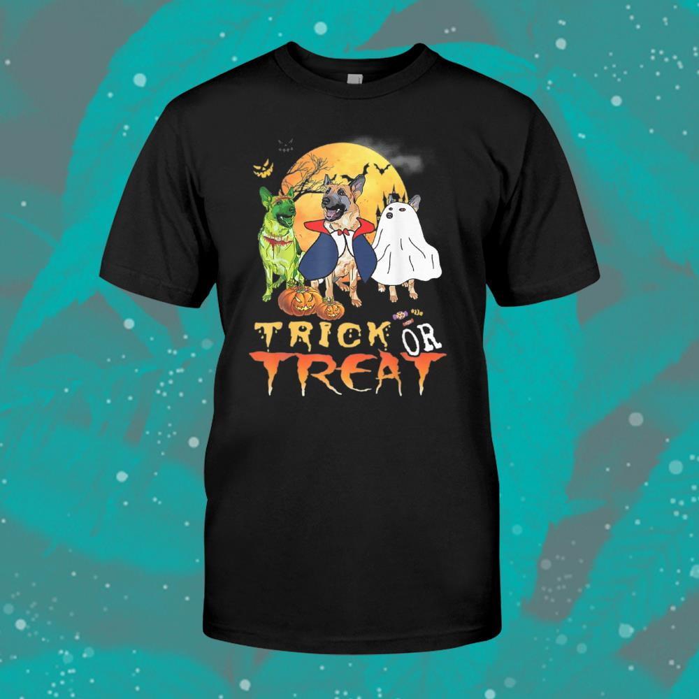 Features funny, vintage, and retro designs, German Shepherd Halloween