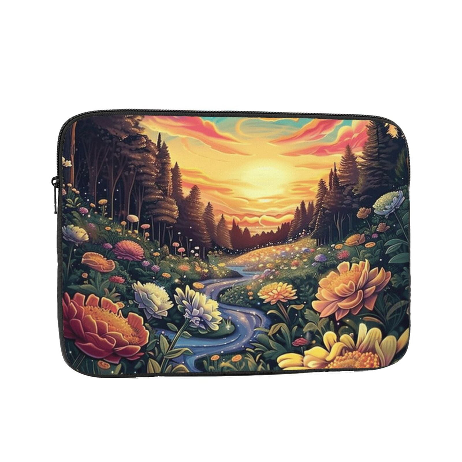 Features of flowers liner bag with pocket for laptops and laptops