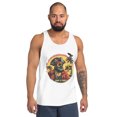 thumbnail image 1 of 🌴 Features the "TROPIC JACK – SUN, SAND & STORIES" 🦜 circular badge Men's Tank Top (White, XL), 1 of 3