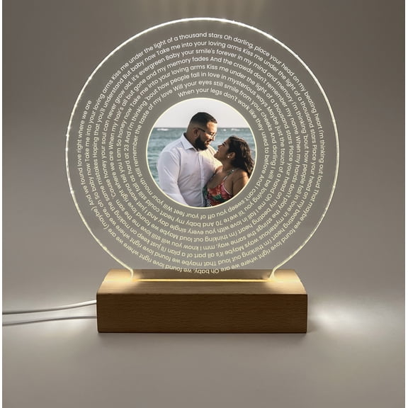 Featuring Your Own Voice Of Life Personalized Custom Vinyl Record Song Lyrics LED Light Print Memories First Dances Anniversary Wedding Gift