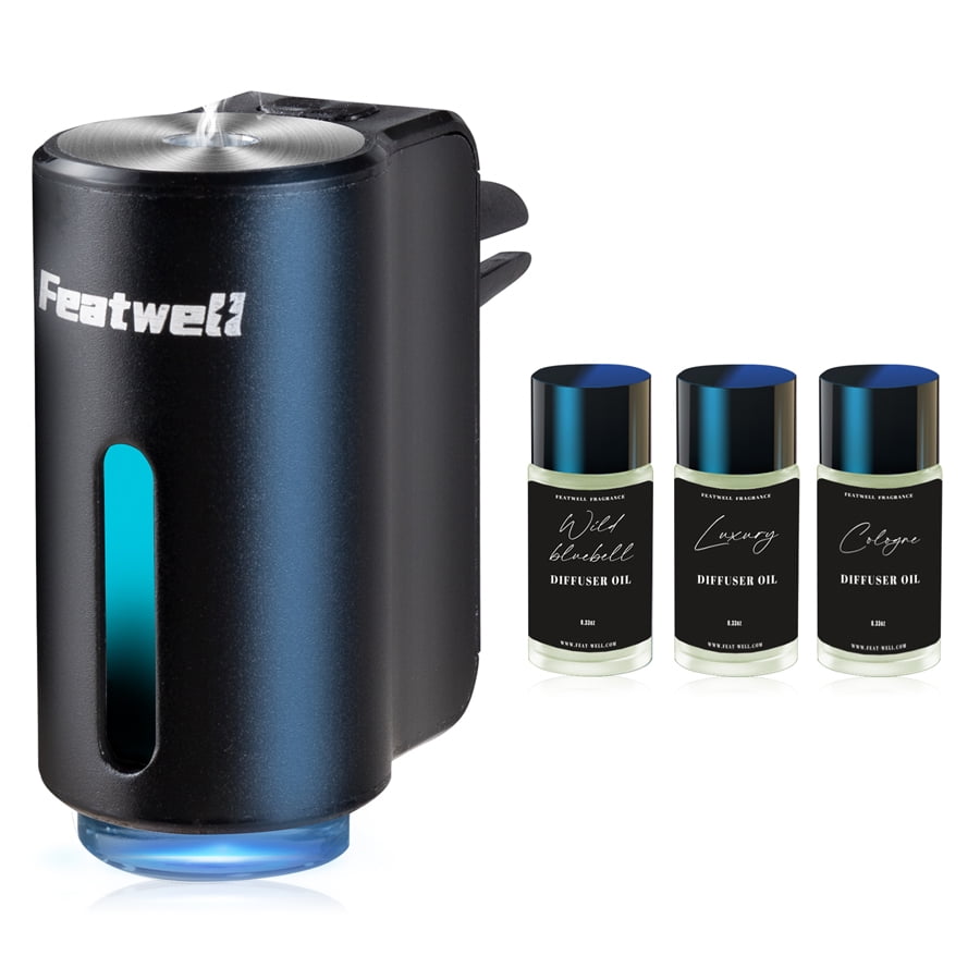 Featwell Smart Car Air Fresheners - 3*10ML Natural French Perfume Lasts 45 Days, Portable Waterless Car Diffuser Air Freshener Car Aromatherapy Diffuser, Adjust Concentration Scent