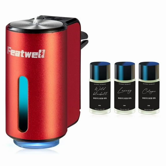 Featwell Smart Car Air Fresheners - 3*10ML Natural French Perfume Lasts 45 Days, Portable Waterless Car Diffuser Air Freshener Car Aromatherapy Diffuser, Adjust Concentration Scent