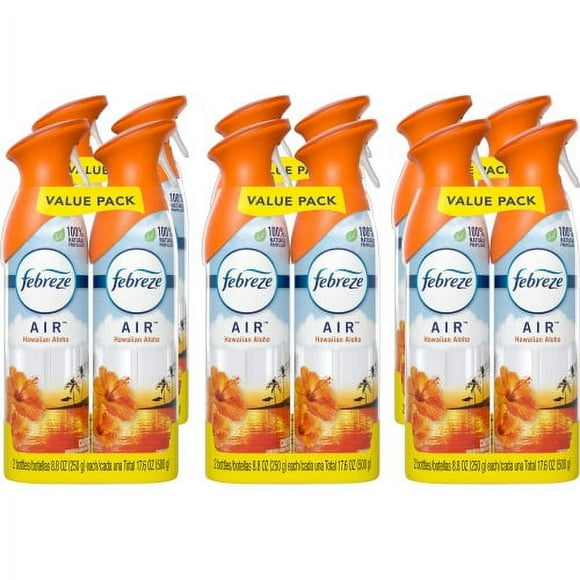 Febreze AIR, Hawaiian Aloha, 8.8 oz Aerosol Spray, 2/Pack, 6 Packs/Carton, Each