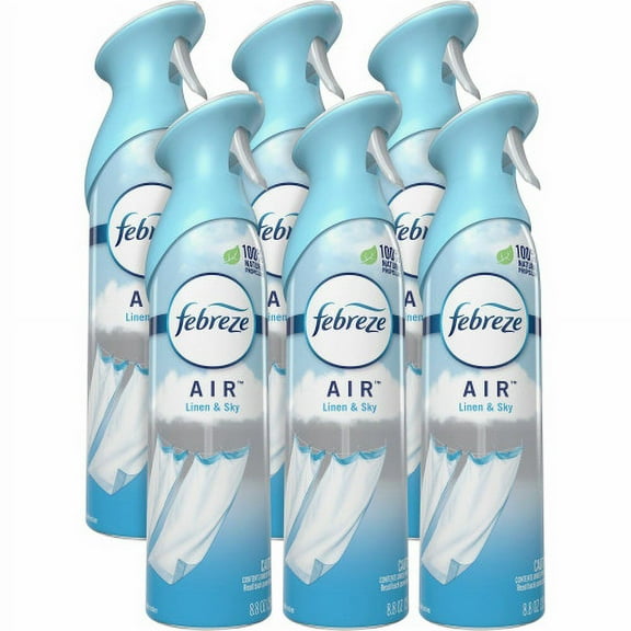 Febreze AIR, Linen and Sky, 8.8 oz Aerosol Spray, 6/Carton, Each