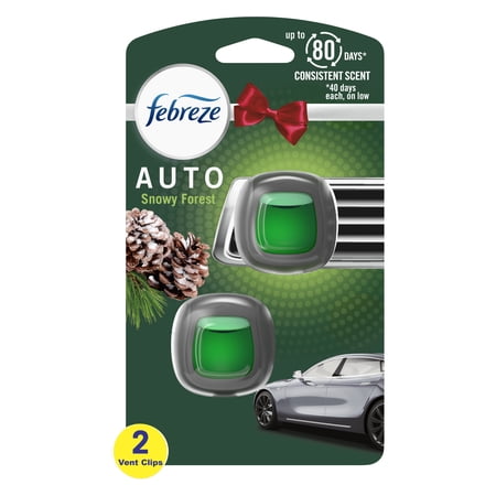 Febreze AUTO Air Freshener Vent Clip Snowy Forest Scent, 2-count .06 oz vent clips