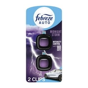 Febreze AUTO Car Air Freshener, Odor-Fighting Car Vent Clip, Midnight Storm, 2 Count