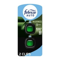 Febreze AUTO Car Air Freshener, Odor-Fighting Car Vent Clip, Wilderness, 2 Count