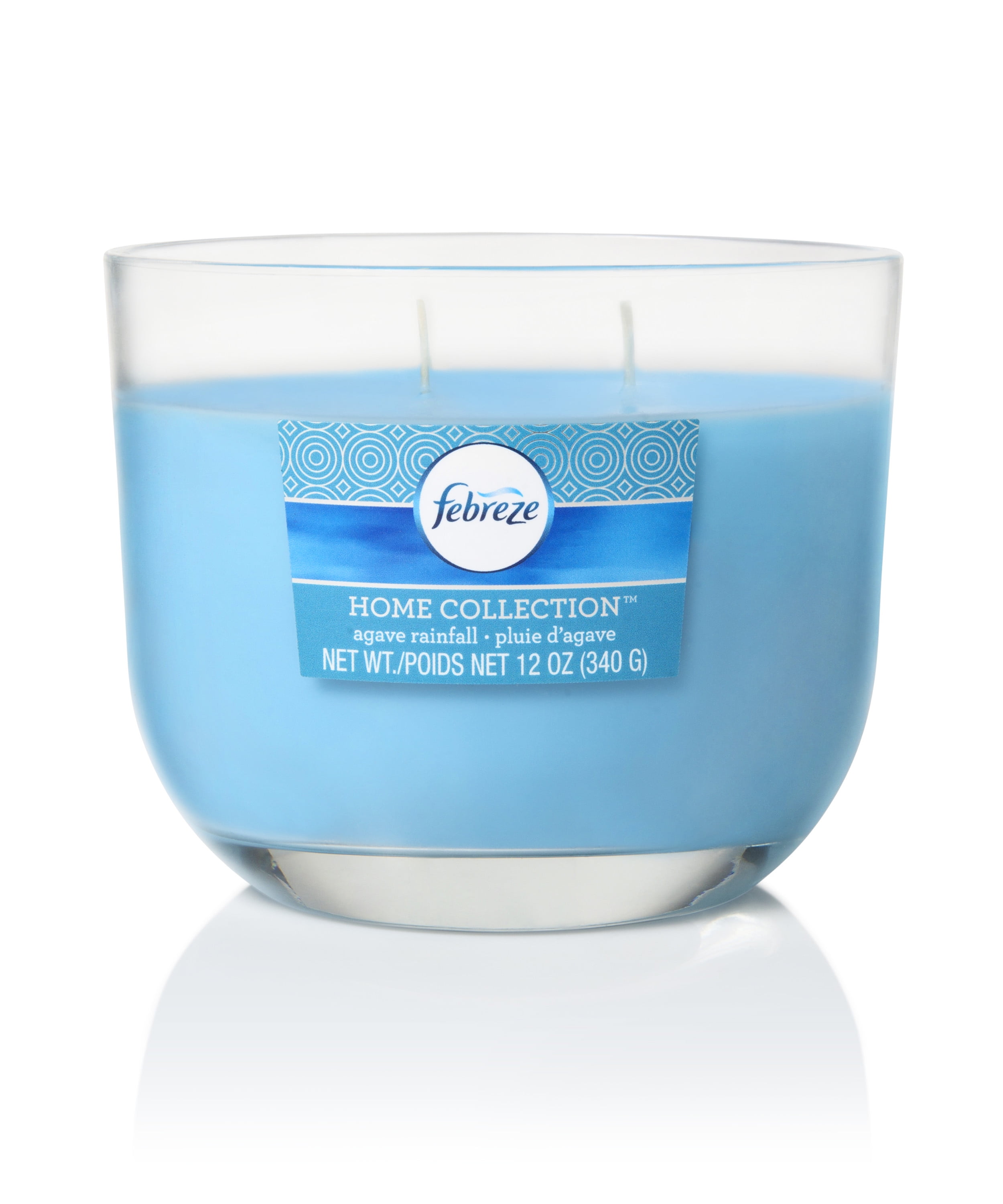 Febreze Agave Rainfall 12 oz 2 Wick Candle, Home Collection, Blue