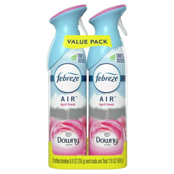 Febreze Odor-Fighting Air Freshener, with Downy Scent, April Fresh, Pack of 2, 8.8 fl oz each