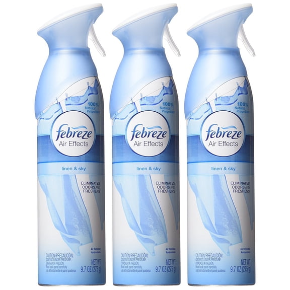 Febreze Air Effects Air Freshener Linen & Sky, 9.7 oz, 3 Pack