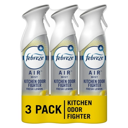 Febreze Air Freshener Spray, Kitchen Odor Fighter Scent, 8.8 oz, 3 Pack