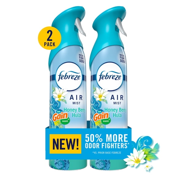 Febreze Air Mist Air Freshener Spray Gain Honey Berry Hula, 8.1oz 2ct