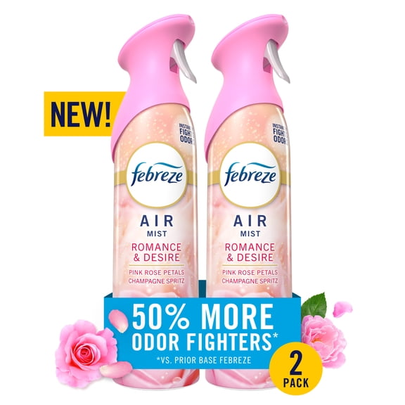 Febreze Air Mist Air Freshener Spray, Romance & Desire Scent, 8.1oz, 2 Count