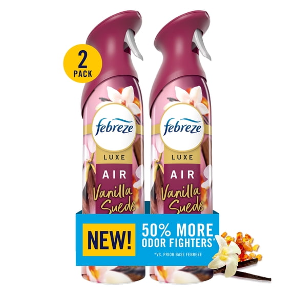 Febreze Air Mist Luxe Air Freshener Spray, Vanilla Suede, 8.1oz, 2 Count