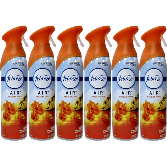 Febreze Air Freshener And Odor Eliminator Spray, Hawaiian Aloha Scent, 8.8 Oz (Pack Of 6)