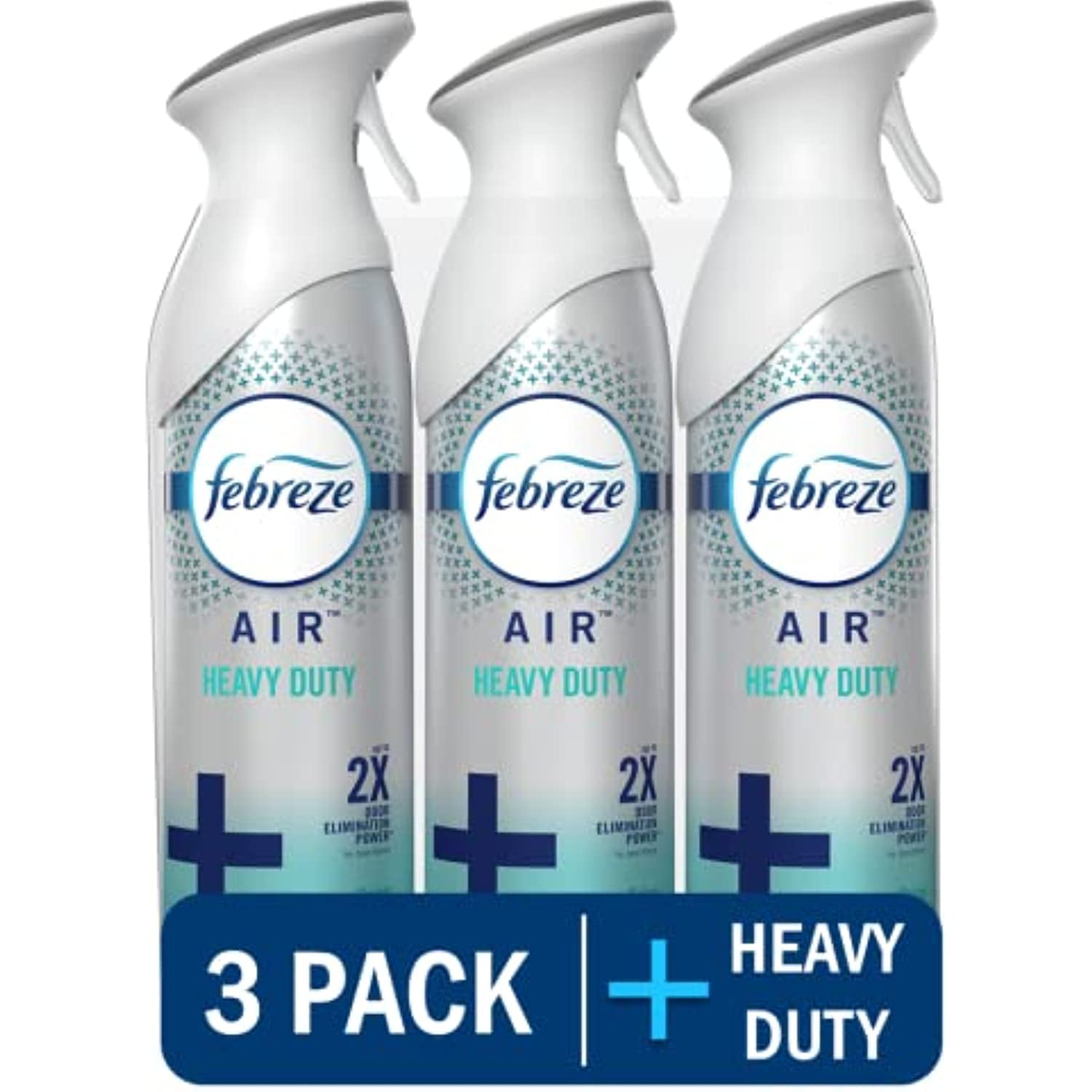 Febreze Air Freshener Spray, Heavy Duty Crisp Clean Scent, Odor Eliminator for Strong Odors, 8.8 oz (Pack of 3)