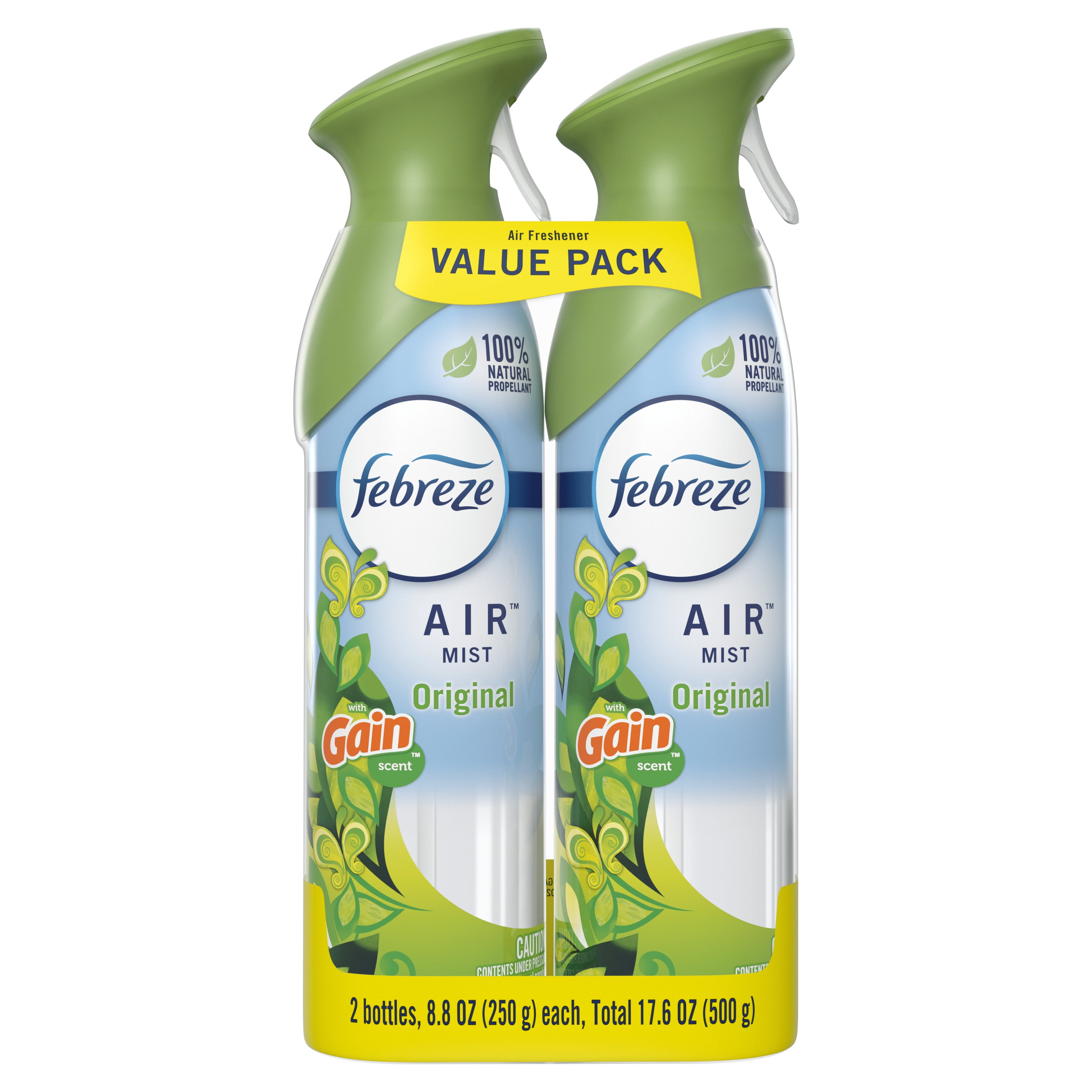 Febreze Air Freshener Spray, Odor-Fighting Room Spray, Gain Original, 8.8oz, 2 Count