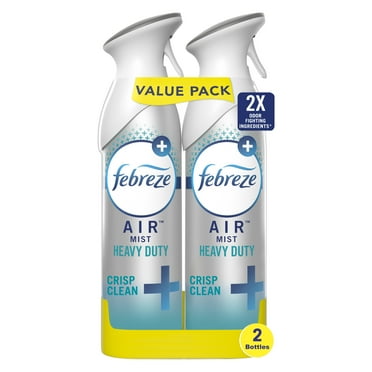 Febreze Air Freshener Spray, Odor-Fighting Room Spray, Heavy Duty Crisp Clean, 8.8oz, 2 Count