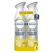 Febreze Air Freshener Spray, Odor-Fighting Room Spray, Lemon, Kitchen Odor Fighter, 8.8oz, 2 Count