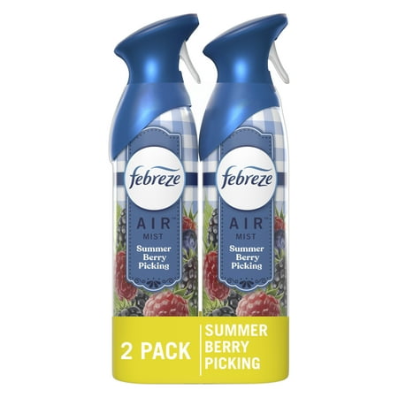 Febreze Air Freshener Spray, Odor-Fighting Room Spray, Summer Berry Picking, 8.8oz, 2 Count