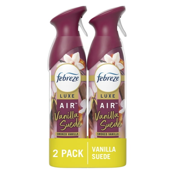 Febreze Air Freshener Spray, Odor-Fighting Room Spray, Vanilla Suede Scent, 8.8oz, 2 Count