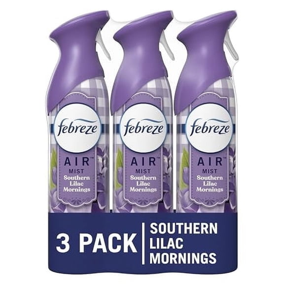 Febreze Air Fresheners, Room Fresheners, Odor-Fighting Air Effects, Lilac Scent , 8.8 oz. Aerosol Can, (Pack of 3) , Air Freshener Spray