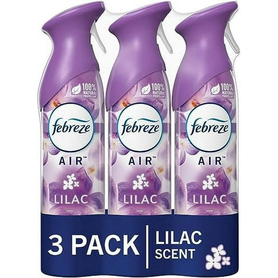 Febreze Air Effects Odor-Fighting Air Freshener Lilac, 8.8 Oz. Aerosol Can, Pack Of 3