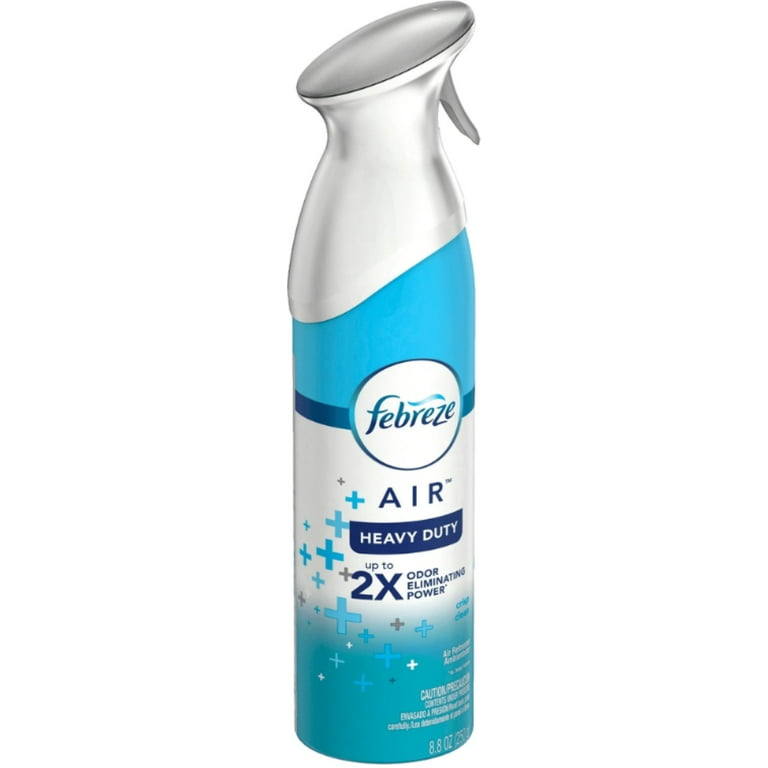 Febreze Odor-Fighting Air Freshener, Fresh Scent Heavy Duty Crisp Clean,  Pack of 2, 8.8 fl oz Cans 