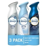 Febreze Air Mist Air Freshener Mixed, HD CC, L&S, Ocean, 8.8 oz., 3 Count