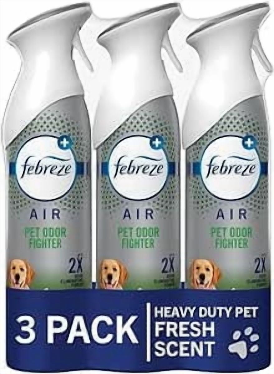 Febreze Air Mist Air Freshener Spray, Odor-Fighting Room Spray, Air Fresheners for Home and Bathroom and Kitchen, Aerosol Can, HD Pet Odor Fighter Scent, 8.8oz, 3 Count