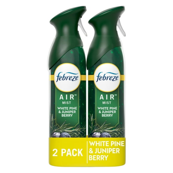 Febreze Air Mist, Odor-Fighting Air Freshener, White Pine & Juniper Berry, 8.8 oz. Aerosol, Pack of 2