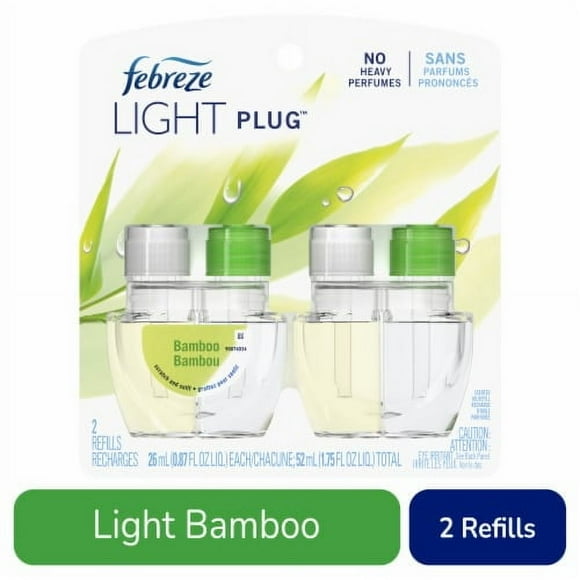 Febreze Bamboo LIGHT Fade Defy PLUG Air Freshener Oil Refill - 0.87 fl oz - 2 ct