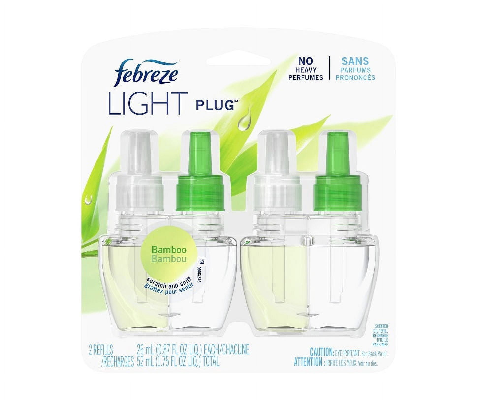 Febreze Bamboo Light Plug Air Freshener Refills, 2Pack