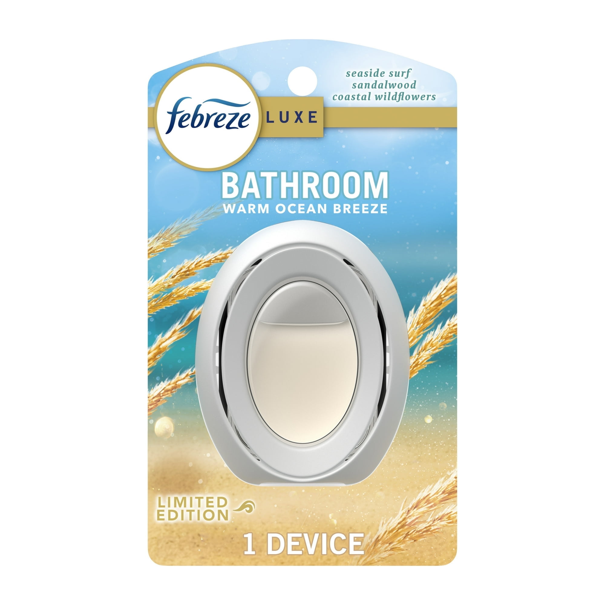 Febreze Bathroom Air Freshener, Small Spaces Odor-Fighting, Warm Ocean ...