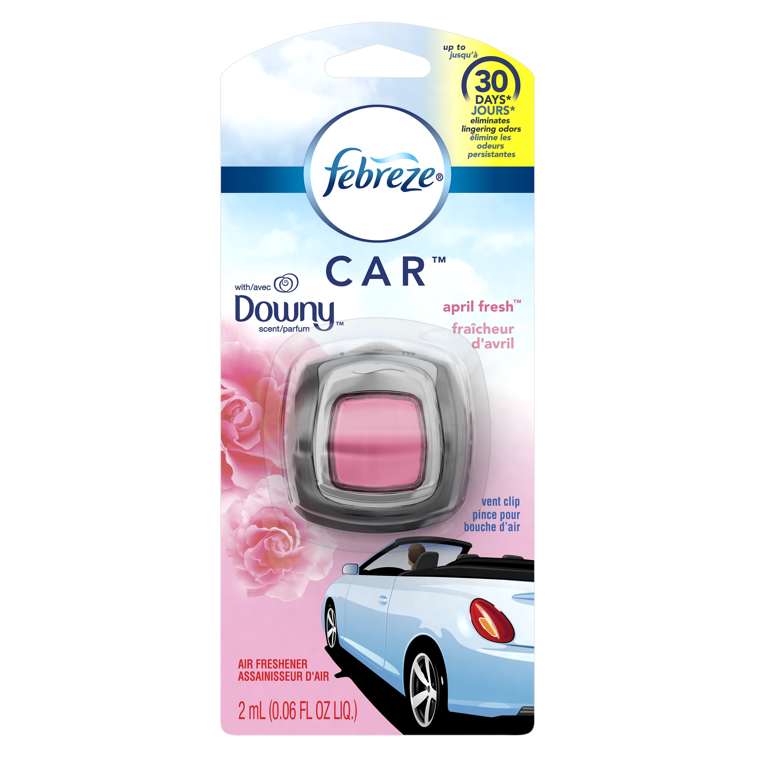Febreze CAR Air Freshener with Downy April Fresh, 1 Count, 0.06 oz