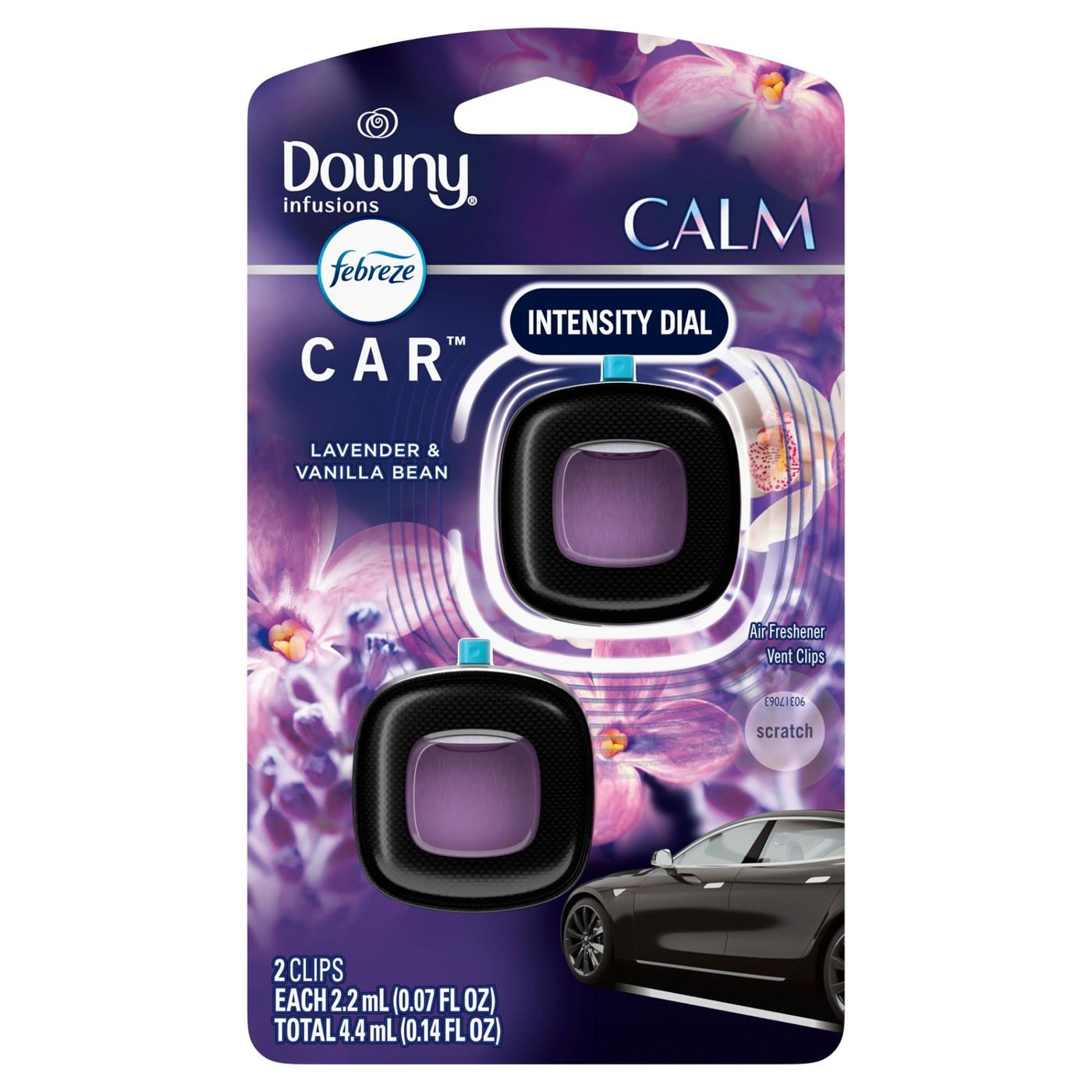 Febreze Car Vent Clip, IFF17 Downy Calm Scent, 2 Count, 0.13 oz Total ...