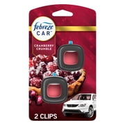 Febreze Car Air Freshener, Odor-Fighting Auto Car Vent Clip, Cranberry Crumble 0.13oz, 2 Count