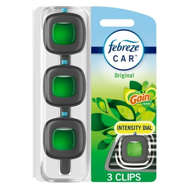 Febreze Car Air Freshener, Odor-Fighting Car Vent Clip, Gain Original, 3 Count