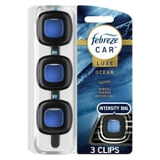 Febreze Car Air Freshener, Odor-Fighting Car Vent Clip, Ocean, 3 Count