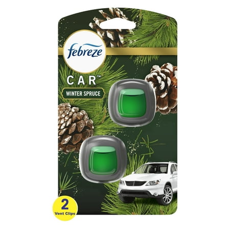 Febreze Car Air Freshener Vent Clip Cozy Campfire Scent, .06 oz, 2 Ct