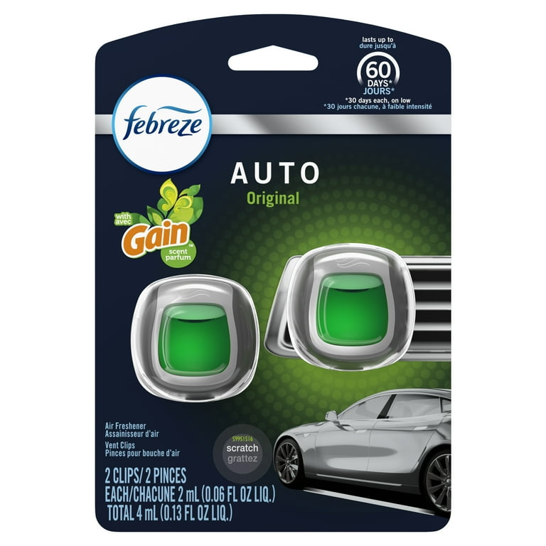 Febreze Car Odor-Eliminating Air Freshener, Gain Original, ct