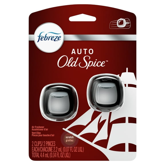 Febreze Car Odor-Eliminating Air Freshener, Old Spice, 2 Ct