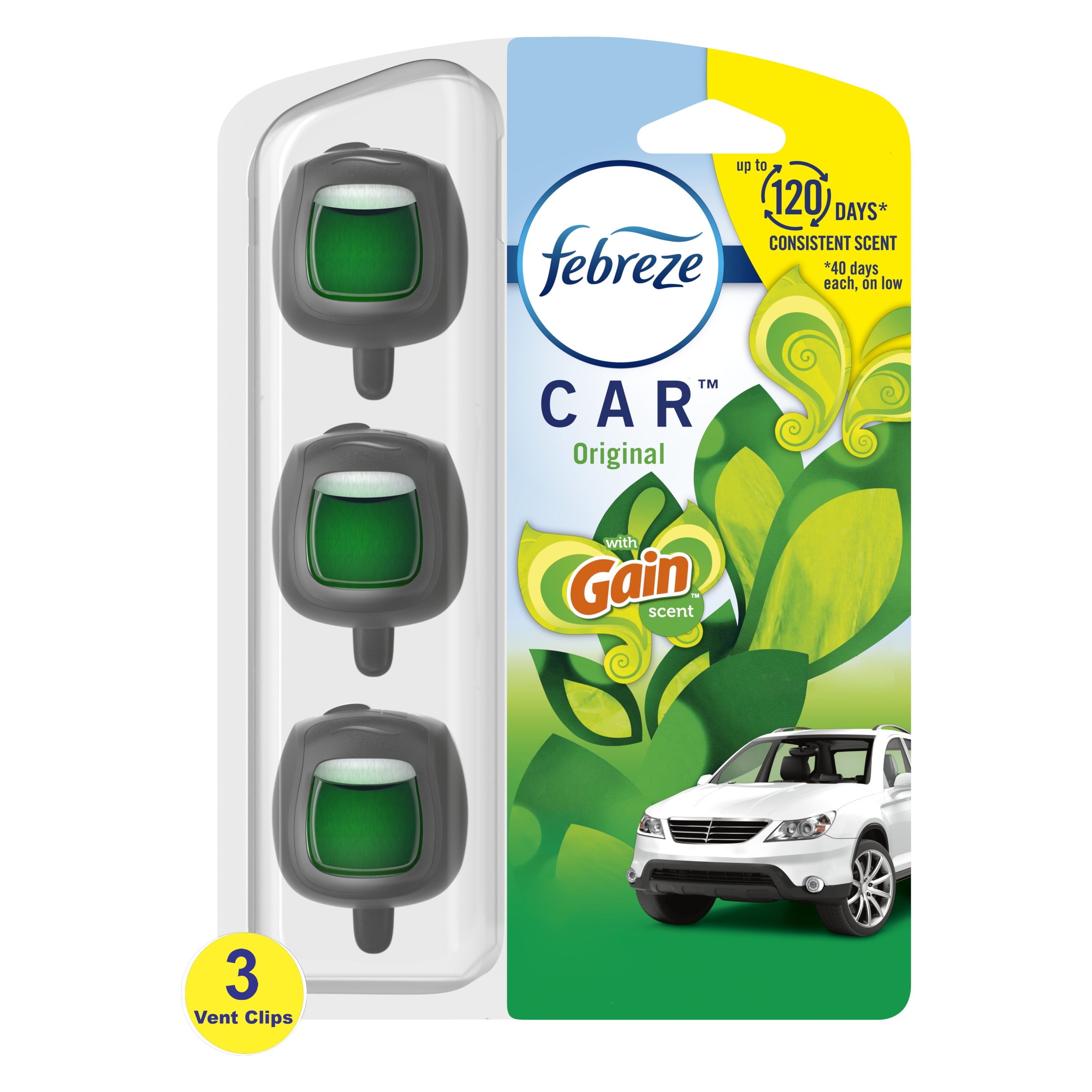 Febreze Car OdorFighting Car Freshener Vent Clip Gain Original Scent