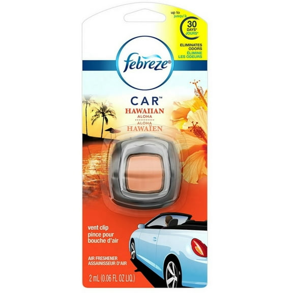 Febreze Car Vent Clip Air Freshener, Hawaiian Aloha 1 ea (Pack of 4)