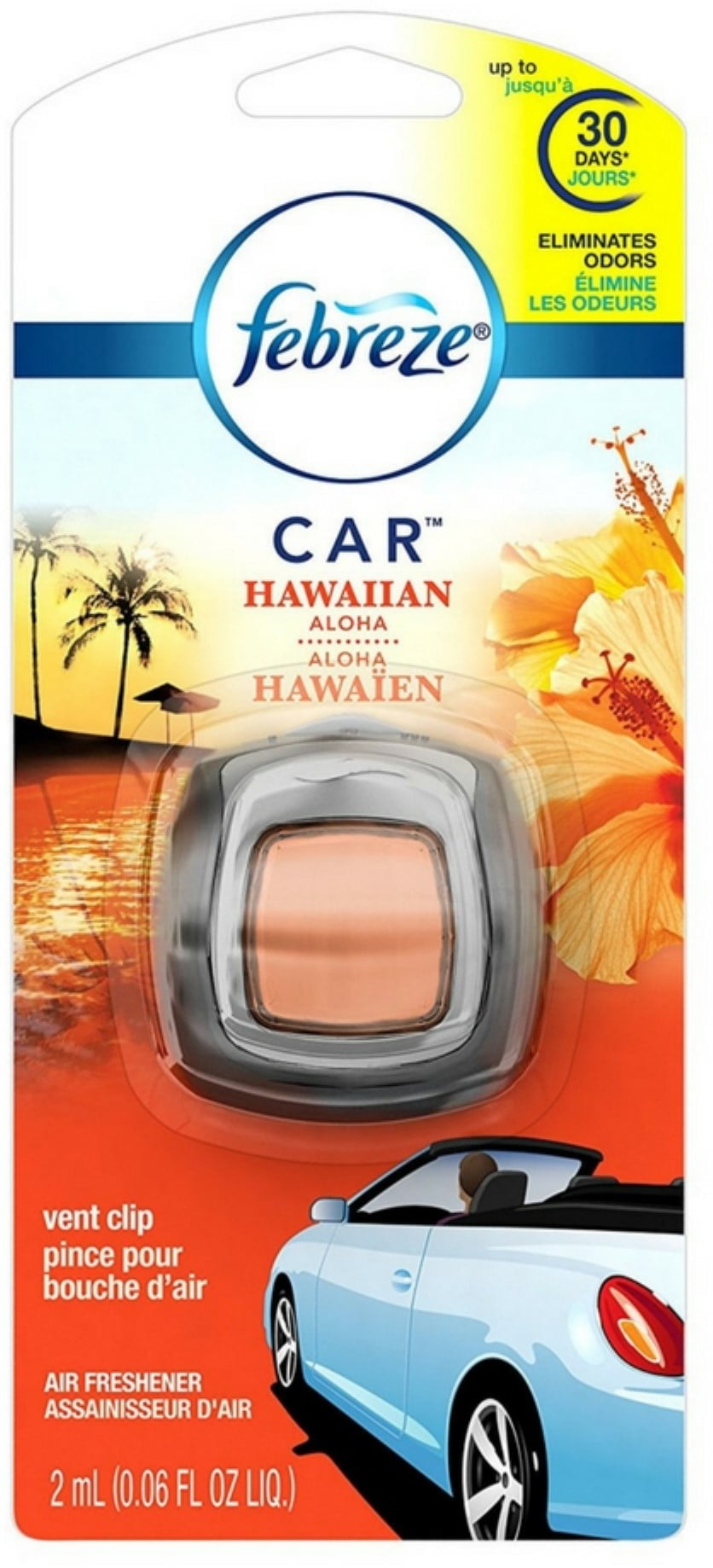Febreze Car Vent Clip Air Freshener, Hawaiian Aloha 1 ea (Pack of 6)