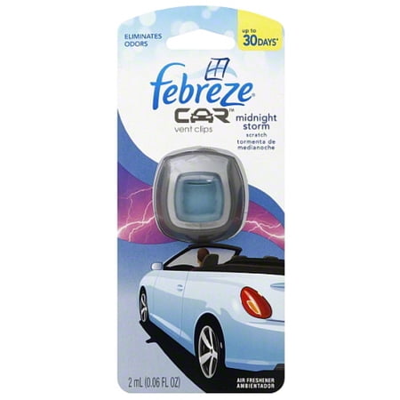 Febreze Car Vent Clip Air Freshener, Midnight Storm 1 Ea (Pack of 3)