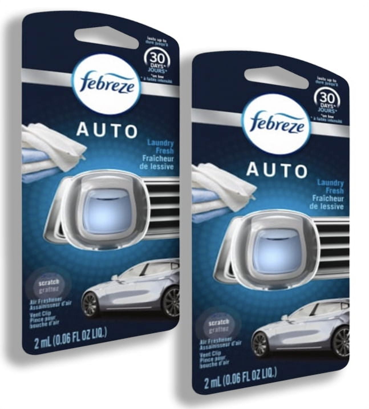 Febreze Car Vent Clip Air Freshener, Odor Eliminator for Strong Odors