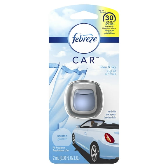 Febreze Car Vent Clip Linen & Sky Air Freshener (Pack of 2)